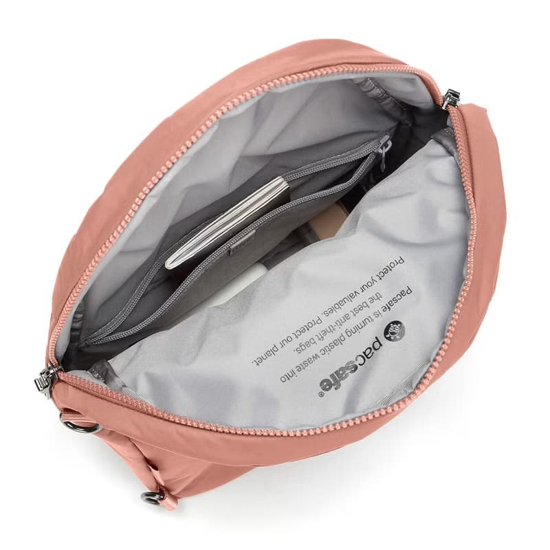 Pacsafe CX 多道防盜 斜背包/後背包 兩用 8L 玫瑰粉