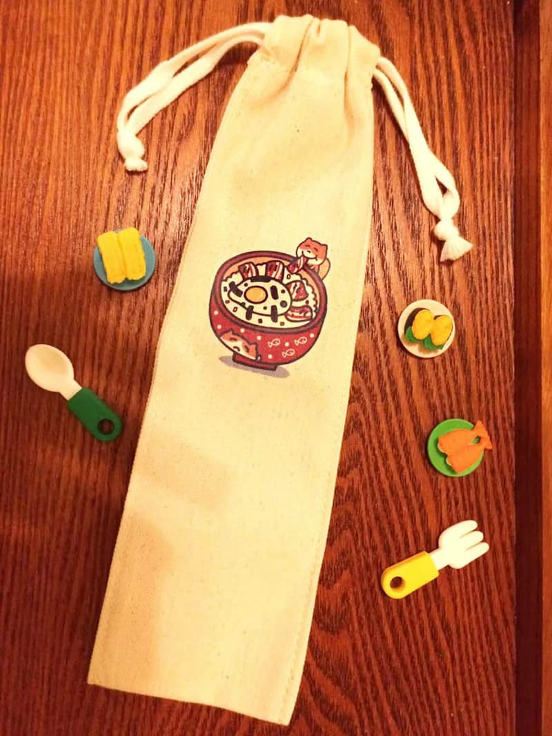 丼飯貓 環保吸管/筷套 (純棉帆布) 手工印製 Straw chopstick