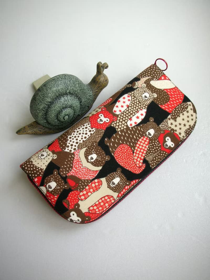 日本繪本系列【斑點熊/黑底】-長夾/皮夾/零錢包/