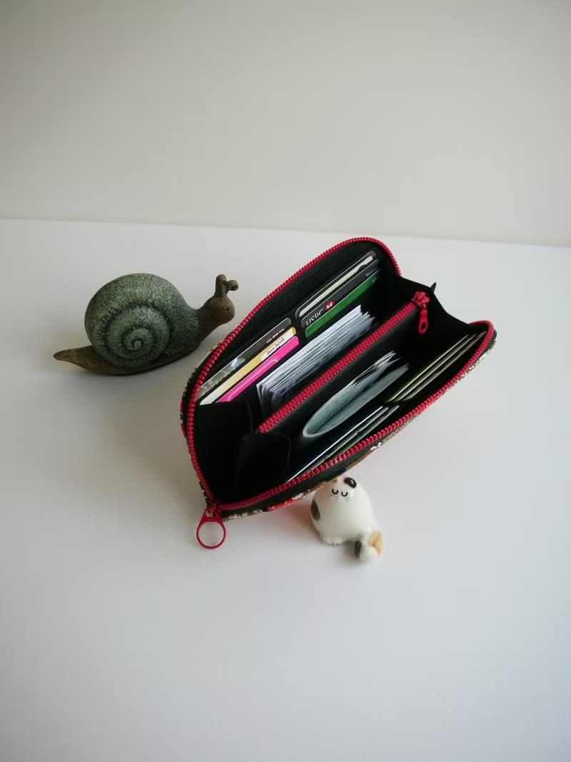 日本繪本系列【斑點熊/黑底】-長夾/皮夾/零錢包/