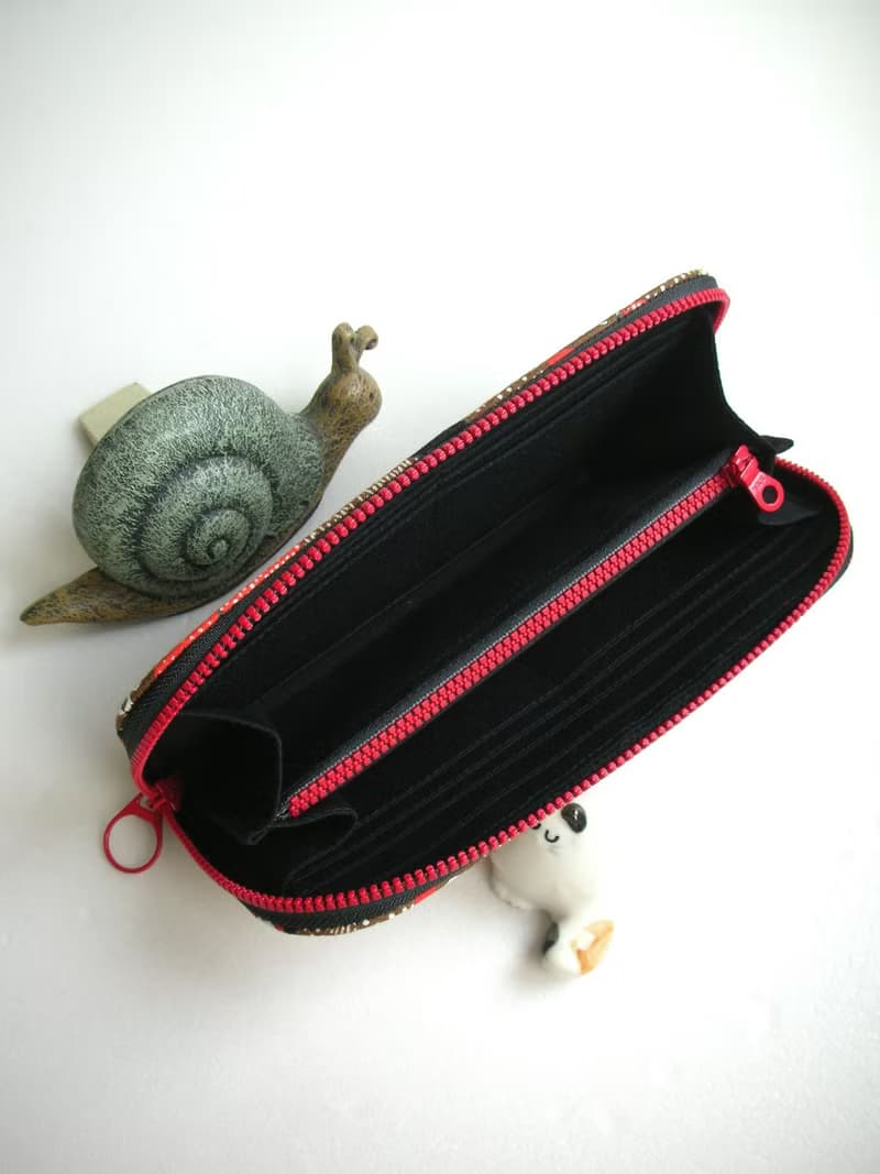 日本繪本系列【斑點熊/黑底】-長夾/皮夾/零錢包/