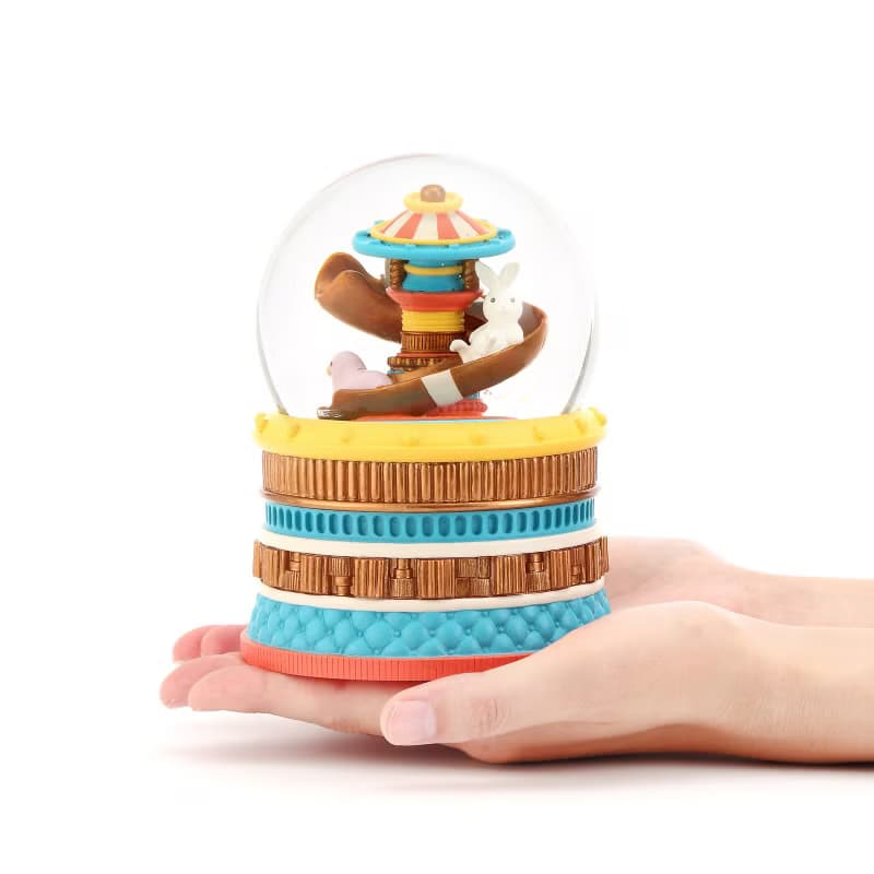 遊樂場-奇幻溜滑梯 水晶球音樂盒 生日情人彌月聖誕交換禮物 兔子