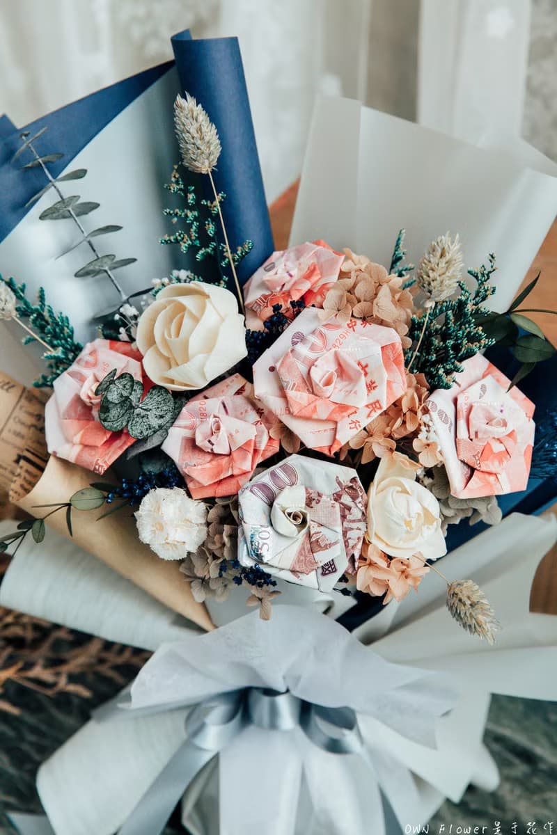 鈔票花束/鈔票玫瑰花束/有錢花花束/紙鈔花束/錢花花束/生日花束