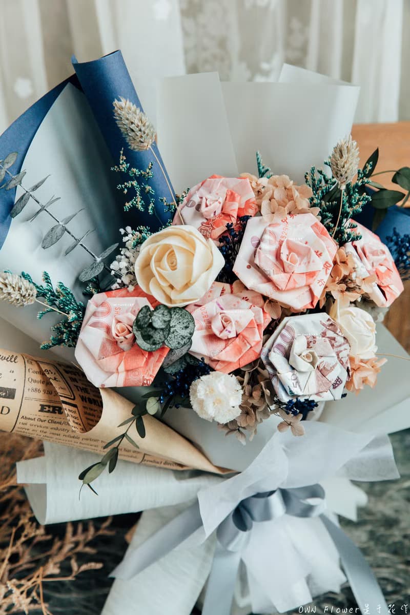 鈔票花束/鈔票玫瑰花束/有錢花花束/紙鈔花束/錢花花束/生日花束