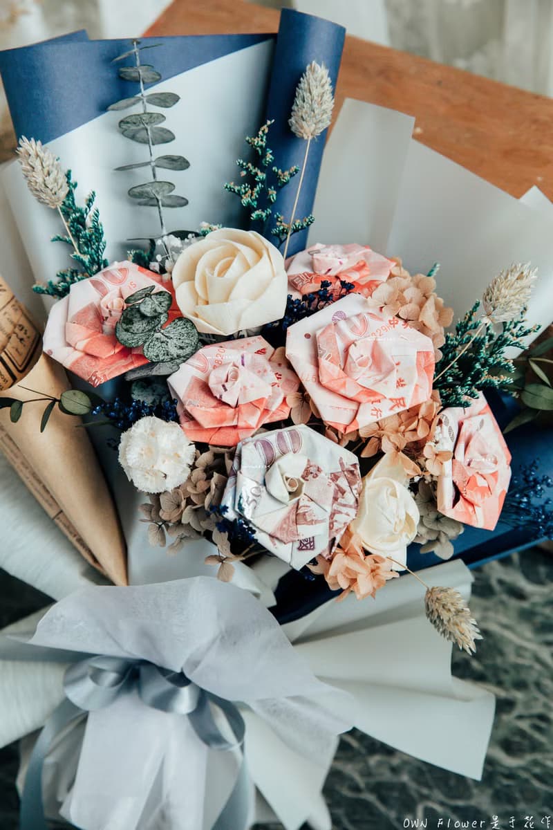 鈔票花束/鈔票玫瑰花束/有錢花花束/紙鈔花束/錢花花束/生日花束