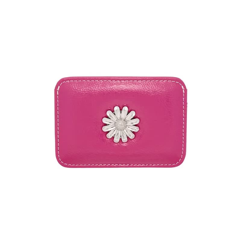 Daisy Slim Mini Transportation Card Wallet fuchsia pink