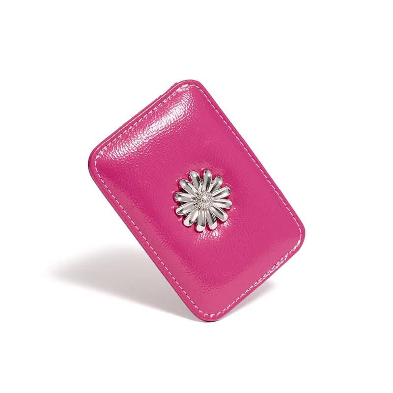 Daisy Slim Mini Transportation Card Wallet fuchsia pink