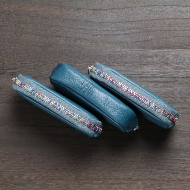 日本製【REPLETION 萬用包】革職人 栃木革 感應鑰匙包 彩虹拉