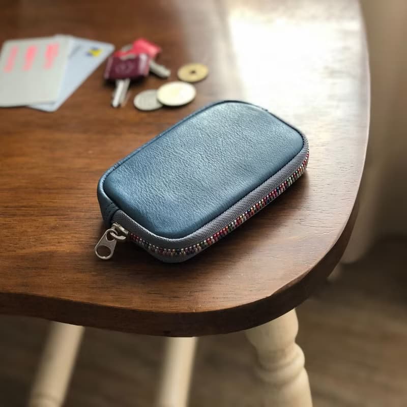 日本製【REPLETION 萬用包】革職人 栃木革 感應鑰匙包 彩虹拉