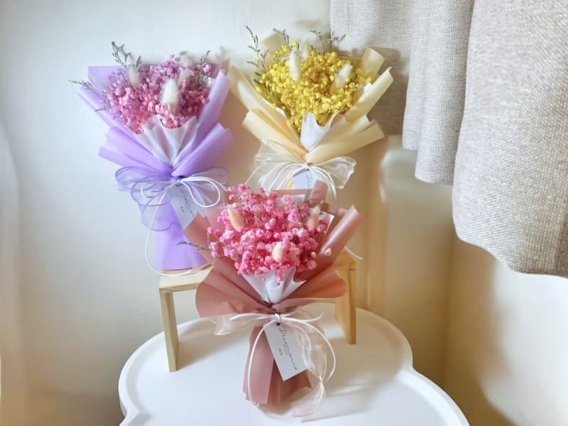 畢業花束 滿天星花束 乾燥花 永生花 捧花 告白花束