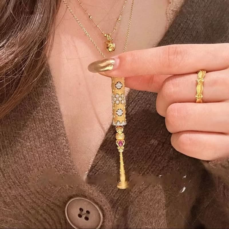 YuanPearl西班牙貴族時尚古典清新淡雅女士項鍊Vintage中古風格