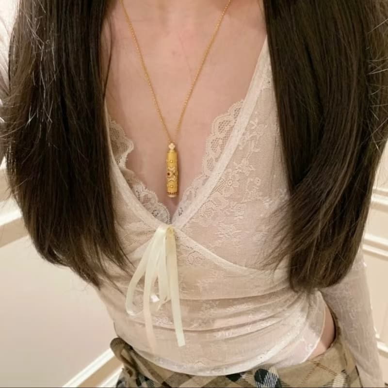 YuanPearl西班牙貴族時尚古典清新淡雅女士項鍊Vintage中古風格