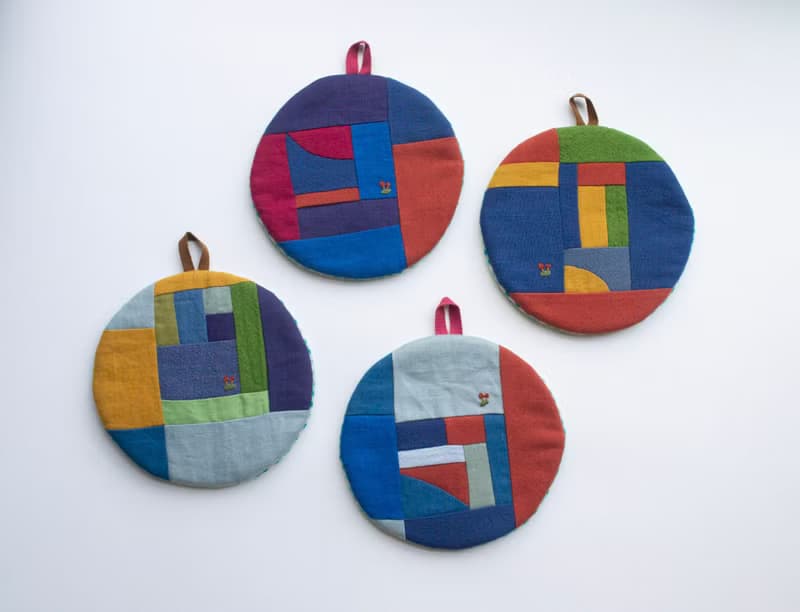 Patchwork #8 - Cotton Linen Trivet & Pot Holder