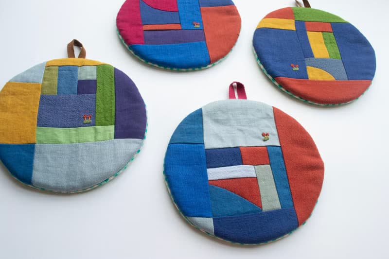 Patchwork #8 - Cotton Linen Trivet & Pot Holder