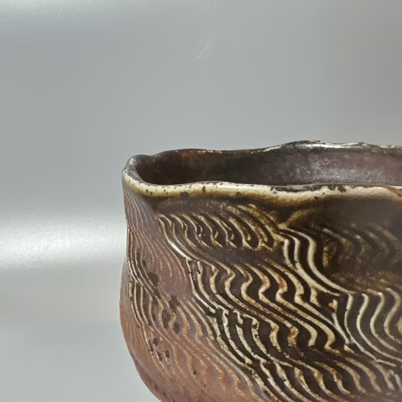 柴燒重落灰水波紋大茶碗 / 水方 / 小平凡手作