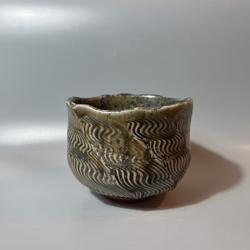 柴燒重落灰水波紋大茶碗 / 水方 / 小平凡手作