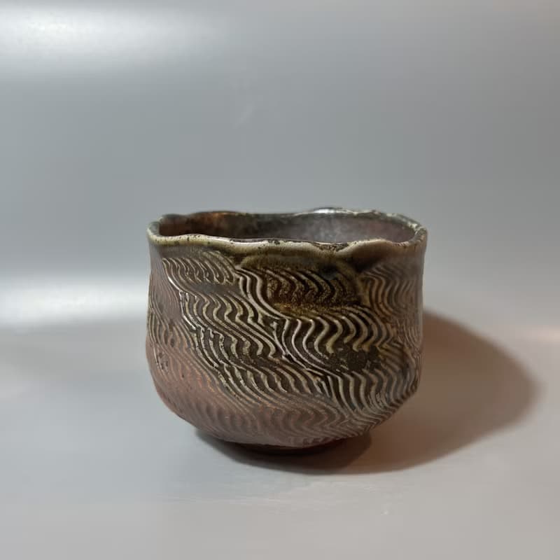柴燒重落灰水波紋大茶碗 / 水方 / 小平凡手作