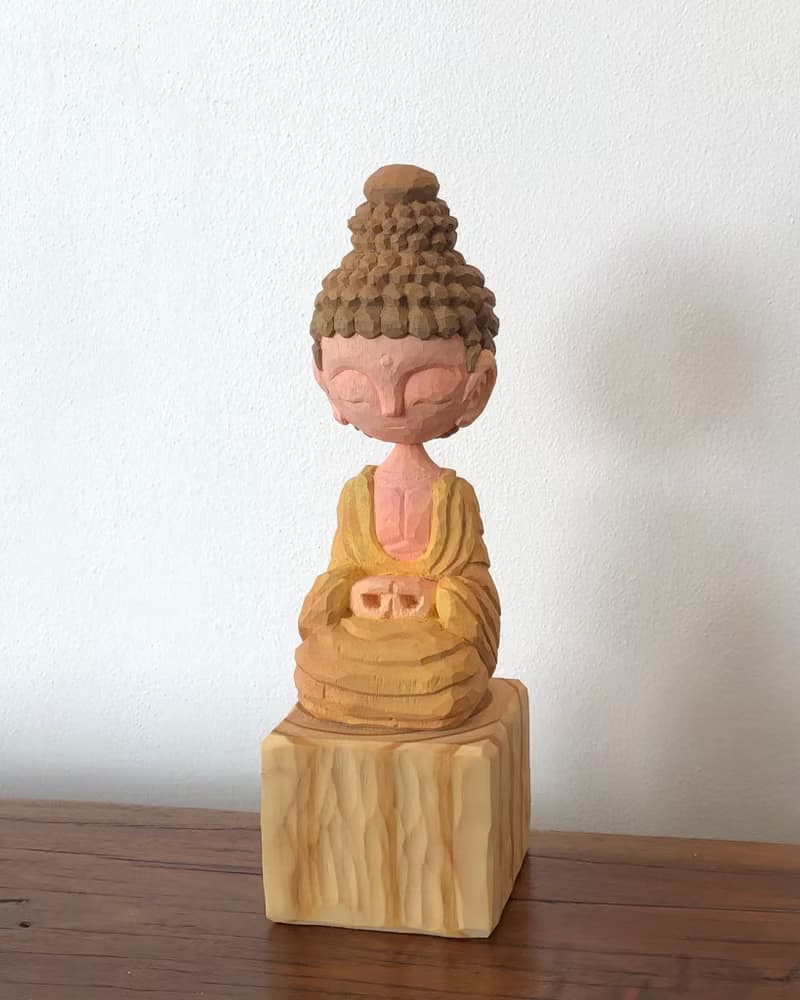 Wooden peaceful Buddha
