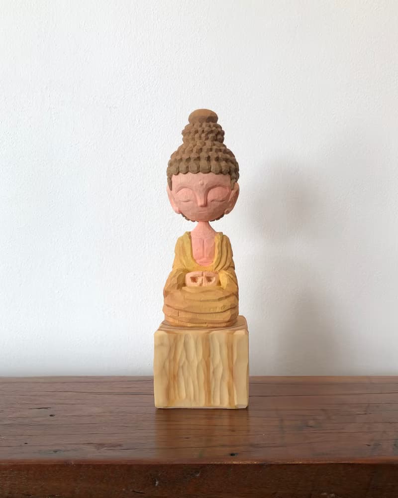 Wooden peaceful Buddha