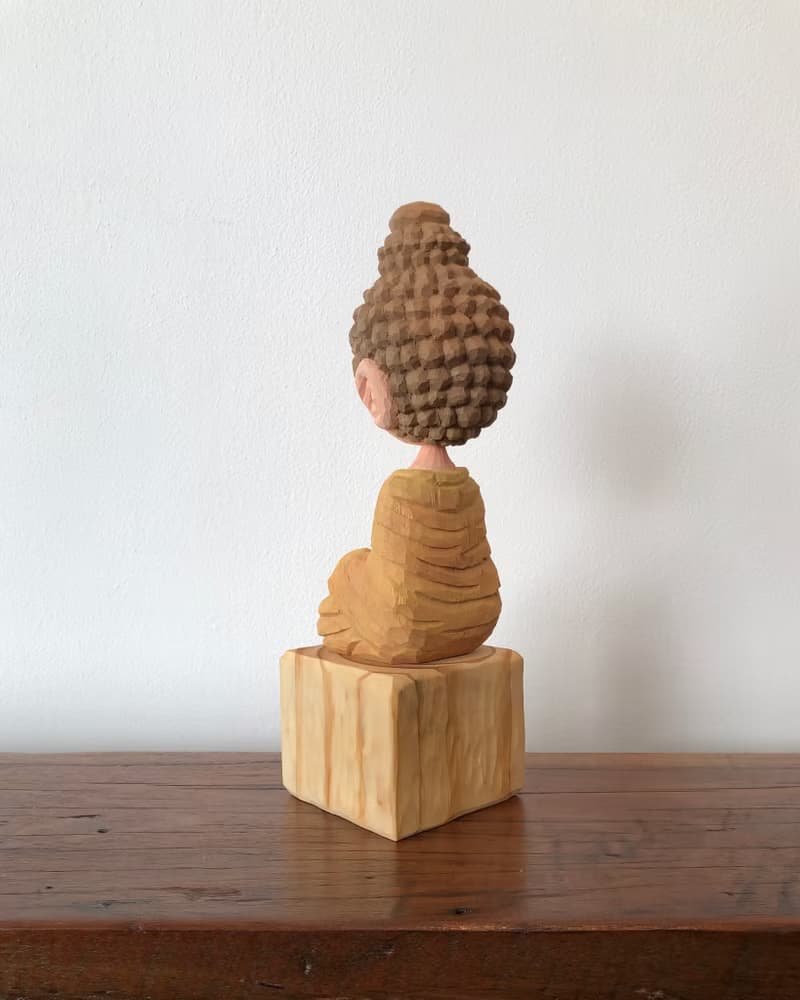 Wooden peaceful Buddha
