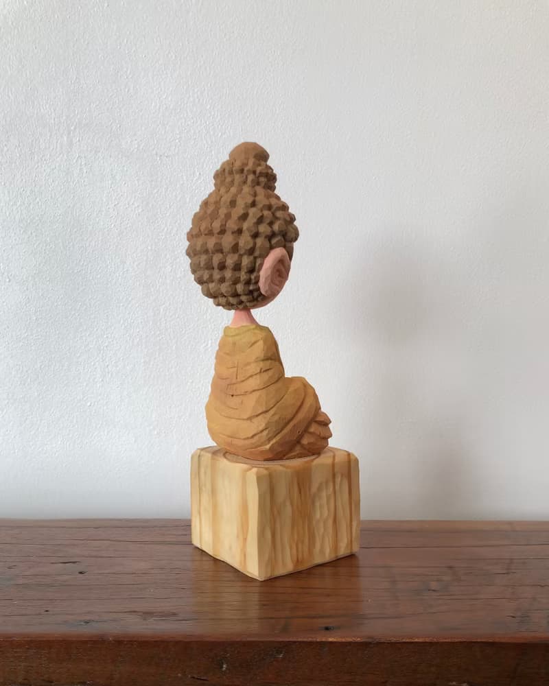Wooden peaceful Buddha