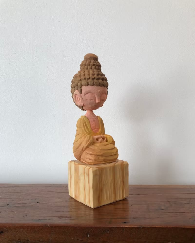 Wooden peaceful Buddha