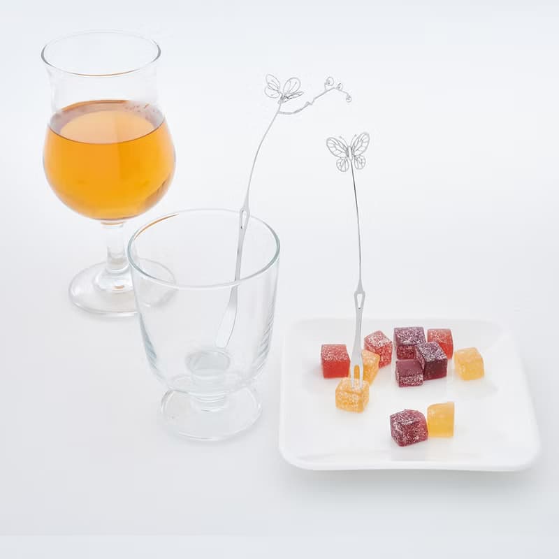 故宮小花蝶下午茶餐具 點心叉攪拌棒 304食品級薄鋼 生活儀式感