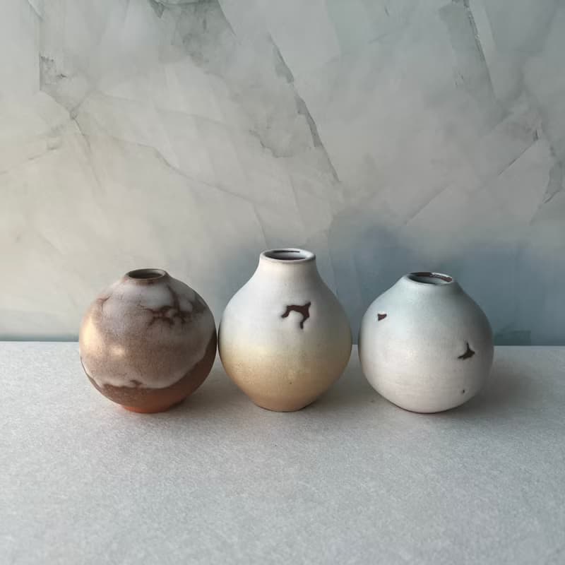 融雪。手工陶瓷迷你花瓶 擴香瓶 花器 精油瓶 陶藝 母親節禮物