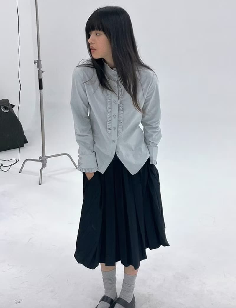 日系復古 花邊領通勤襯衫