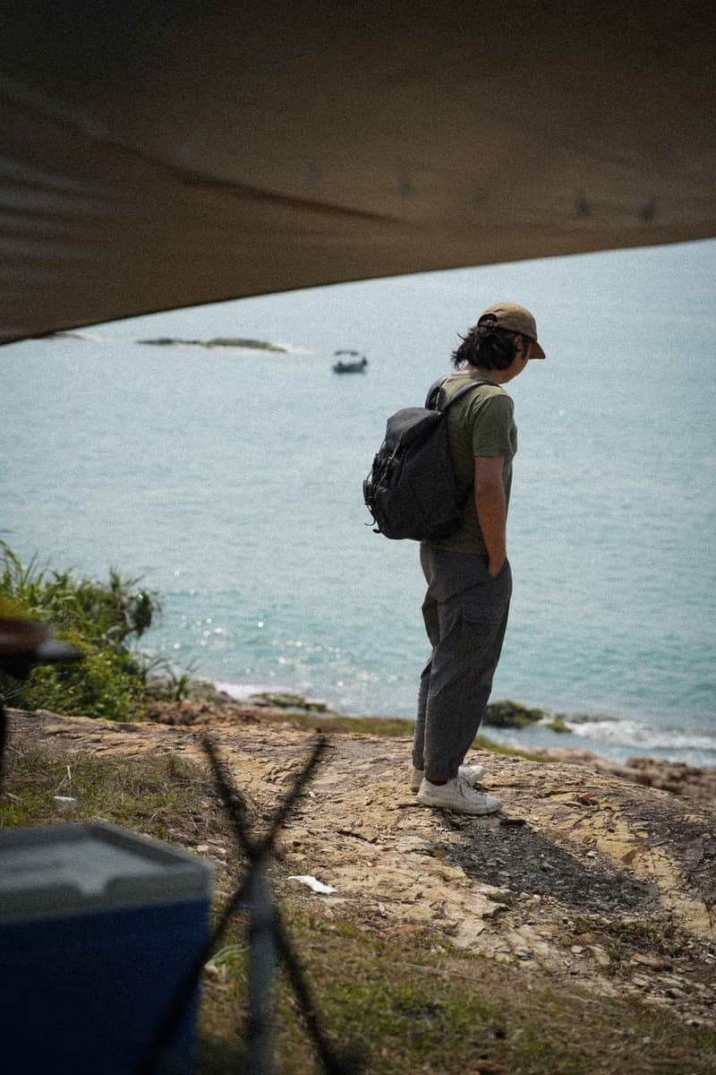 重磅面料胡椒鹽旅行後背包 傘兵包 黑色13寸