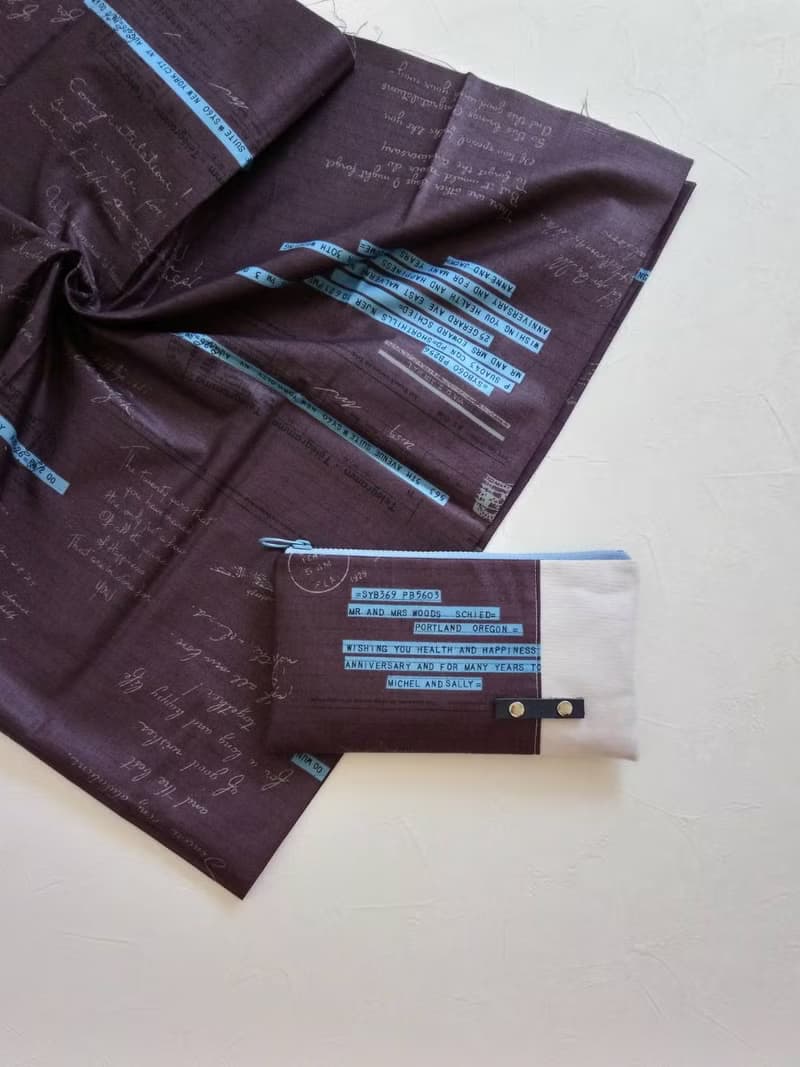 【FAW/萬用長夾(中)】手寫一封信 鐵灰 日本帆布法國銀蔥 有隔層