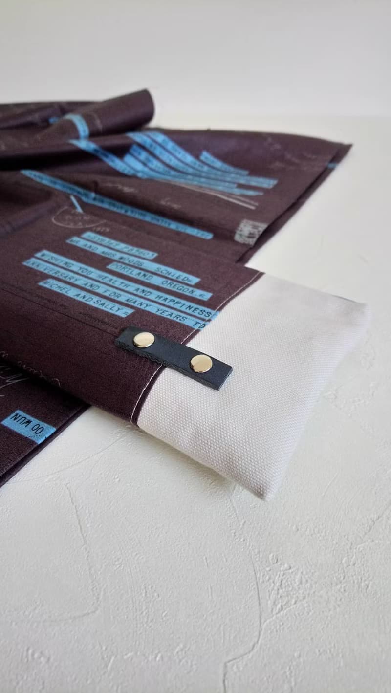 【FAW/萬用長夾(中)】手寫一封信 鐵灰 日本帆布法國銀蔥 有隔層