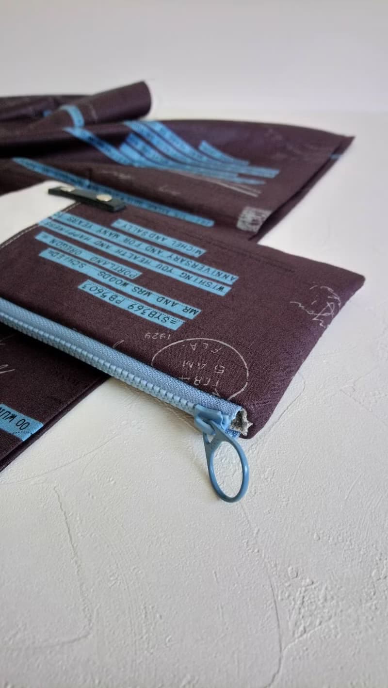 【FAW/萬用長夾(中)】手寫一封信 鐵灰 日本帆布法國銀蔥 有隔層