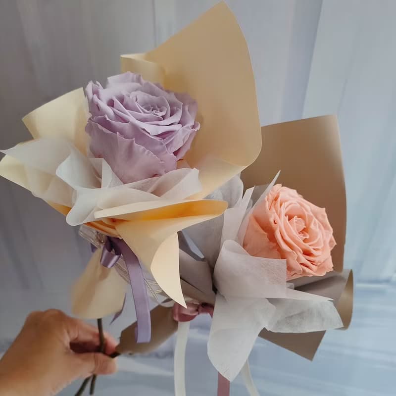 韓式花束-現貨 永生玫瑰單朵花束 畢業 老師禮物