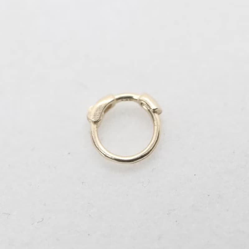 純14K金 細版小耳扣耳環 (單個) (內徑 4.5 mm)洗澡免摘 不褪色
