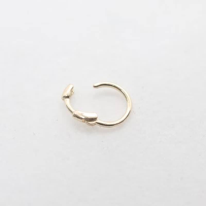 純14K金 細版小耳扣耳環 (單個) (內徑 4.5 mm)洗澡免摘 不褪色