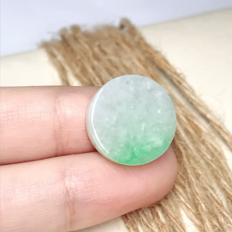 冰飄陽翡翠無事圓牌吊墜| 天然緬甸玉翡翠A貨 送禮