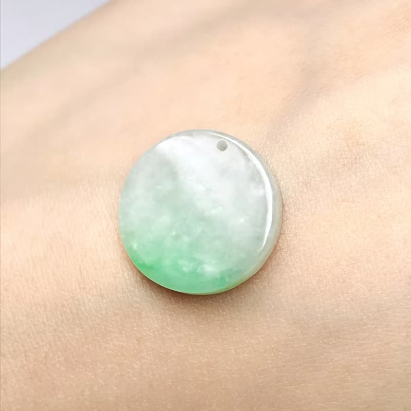 冰飄陽翡翠無事圓牌吊墜| 天然緬甸玉翡翠A貨 送禮