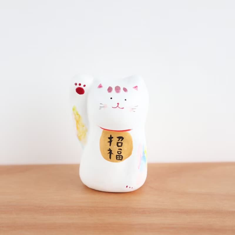 一点ものの優しさ 　 彩り招き猫　ピンク