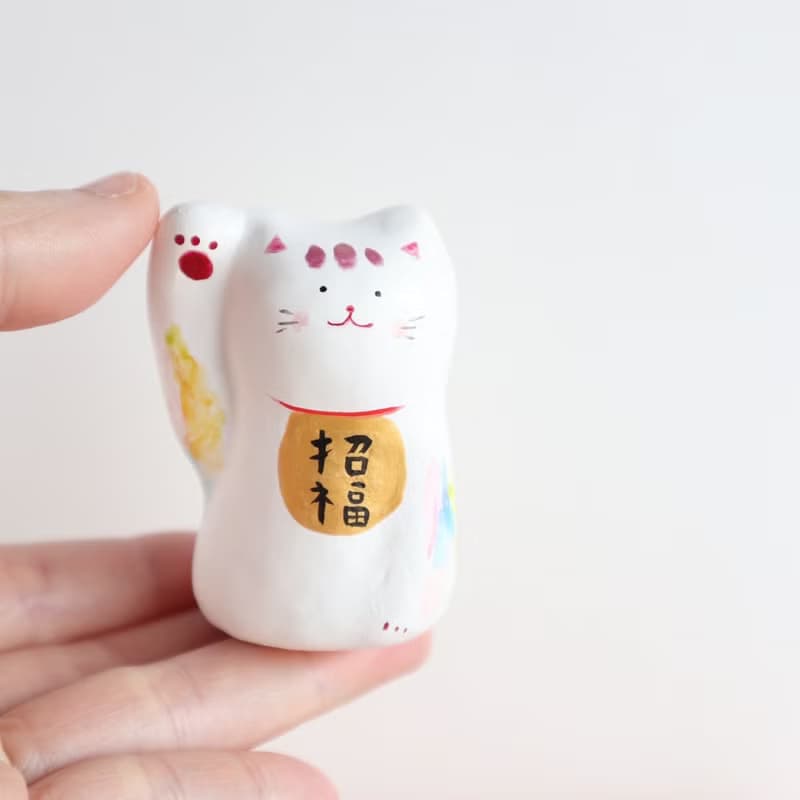 一点ものの優しさ 　 彩り招き猫　ピンク