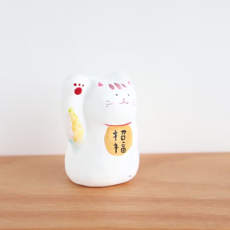 一点ものの優しさ 　 彩り招き猫　ピンク