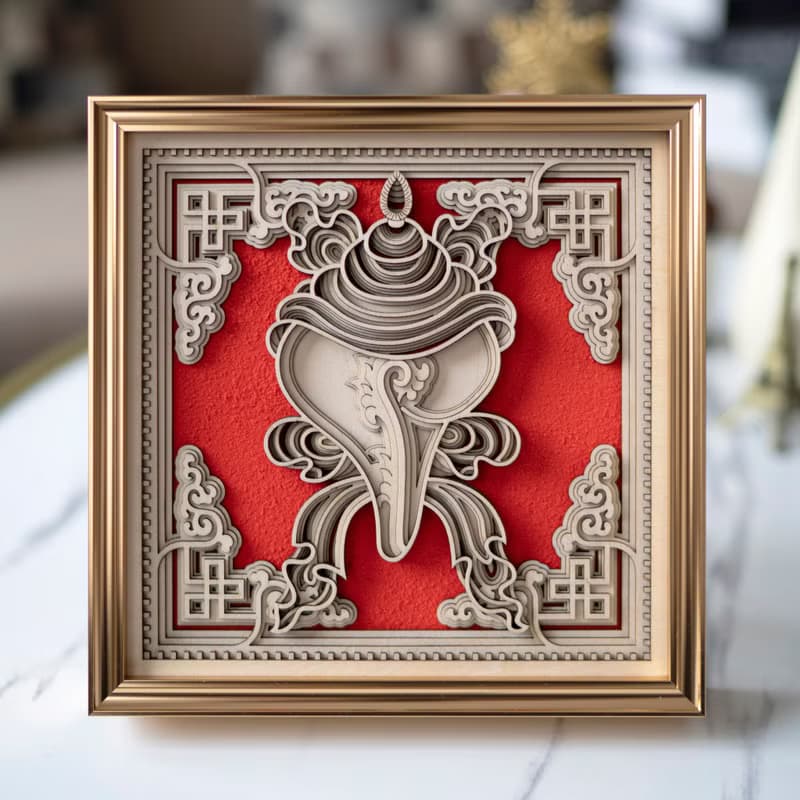 梯木疊雕-白螺|新中式擺件玄關酒櫃創意客廳家居裝飾品喬遷禮物