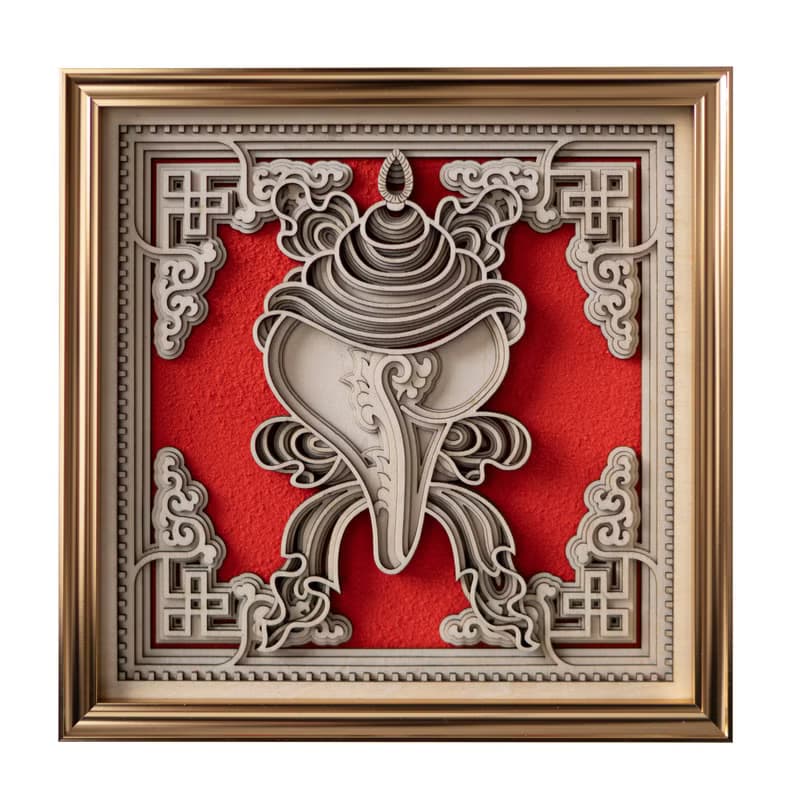 梯木疊雕-白螺|新中式擺件玄關酒櫃創意客廳家居裝飾品喬遷禮物