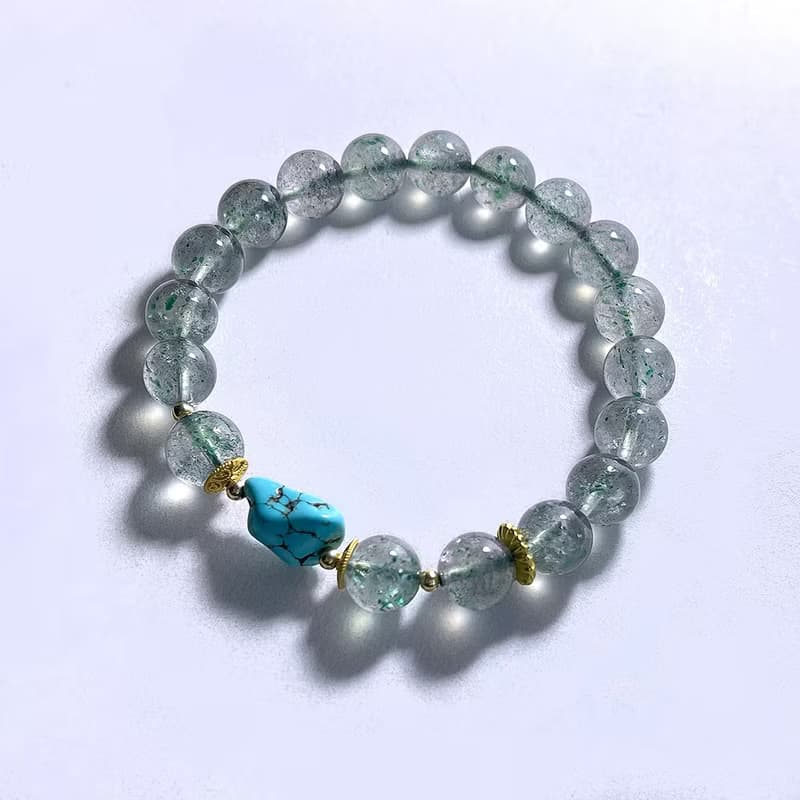 天然礦石 綠雲母9 mm 綠松石原礦 手鍊