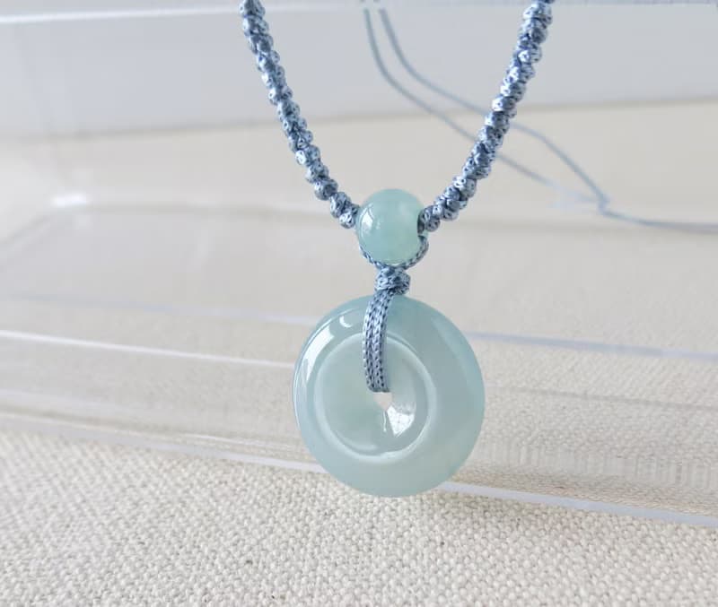 本命年【歲歲平安】平安扣翡翠絲光編織項鍊*SA025*招財、開運