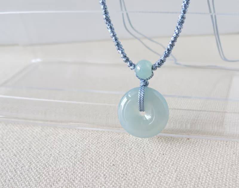 本命年【歲歲平安】平安扣翡翠絲光編織項鍊*SA025*招財、開運