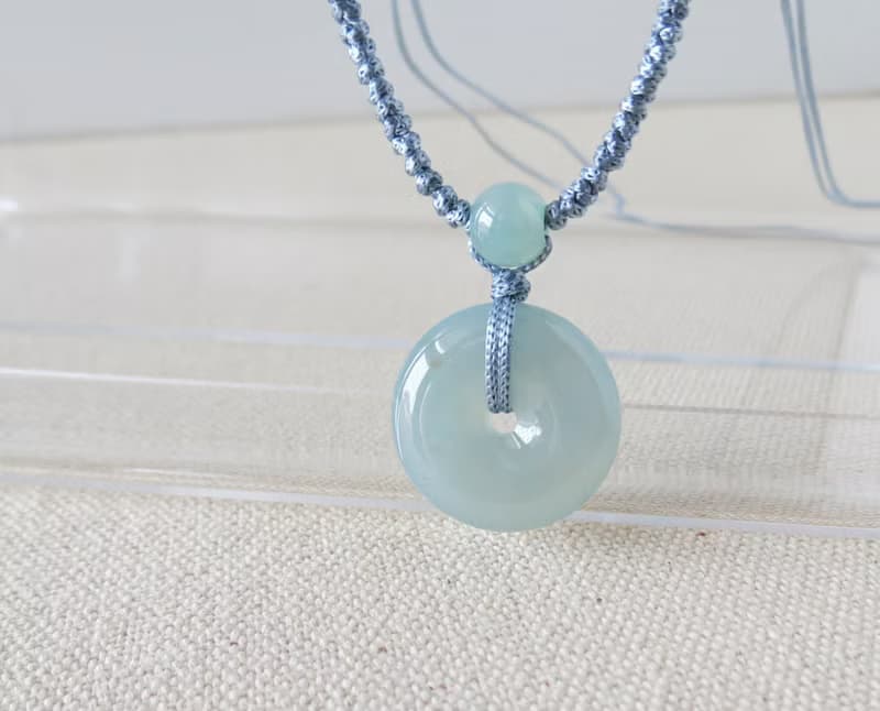 本命年【歲歲平安】平安扣翡翠絲光編織項鍊*SA025*招財、開運