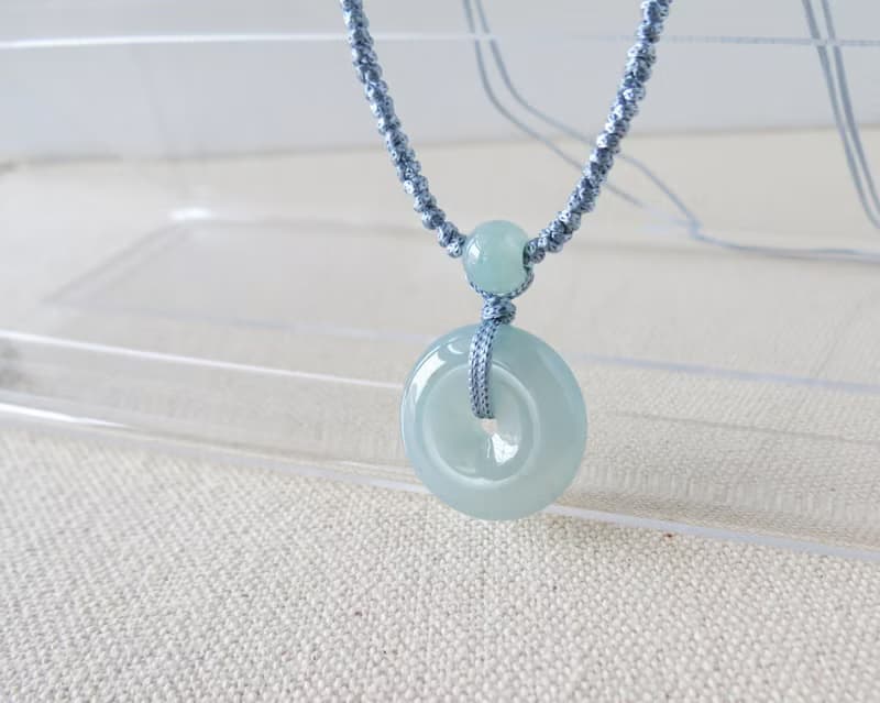 本命年【歲歲平安】平安扣翡翠絲光編織項鍊*SA025*招財、開運