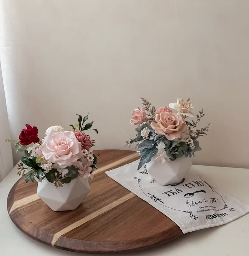 優雅氣質 盆花 永生花 桌花 居家佈置