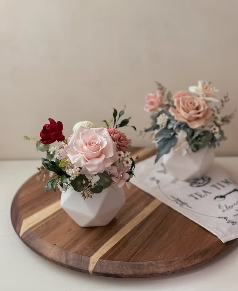 優雅氣質 盆花 永生花 桌花 居家佈置